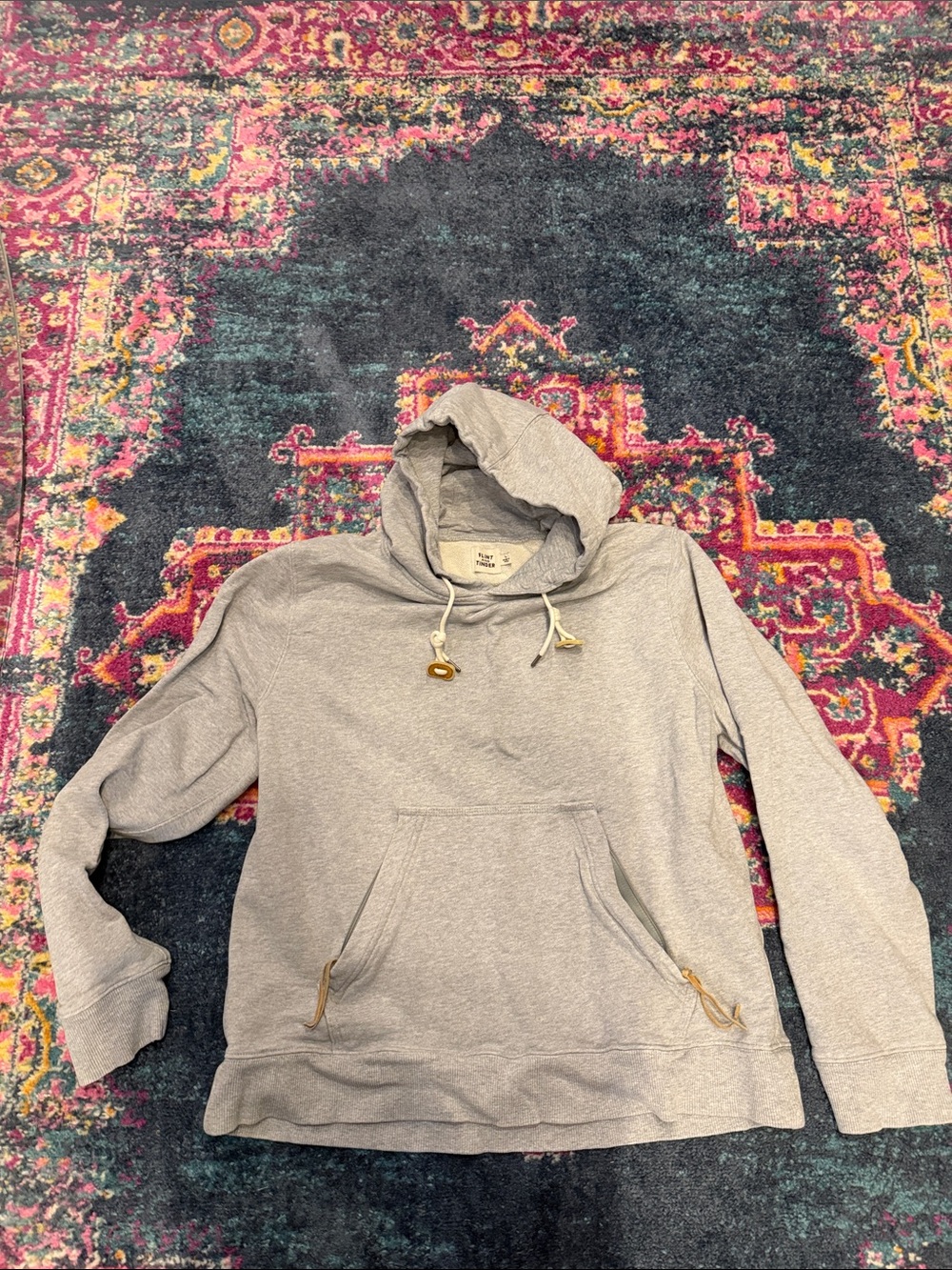 Men's Light Gray Pullover Hoodie with Kangaroo Pocket